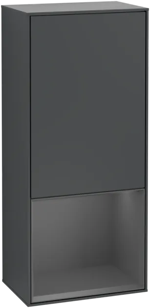 VILLEROY BOCH Boční skříňka Finion, s osvětlením, 1 dveře, 418 x 936 x 270 mm, Midnight Blue Matt Lacquer / Anthracite Matt Lacquer #F540GKHG