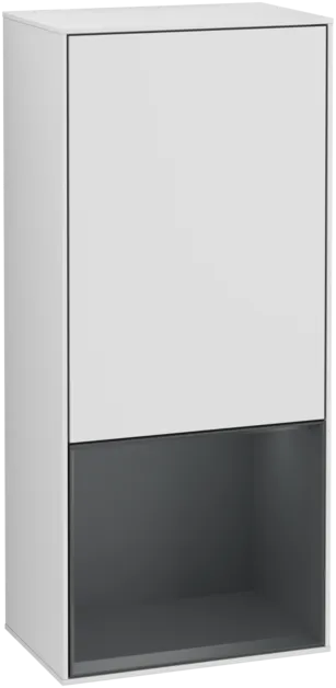 VILLEROY BOCH Boční skříňka Finion, s osvětlením, 1 dveře, 418 x 936 x 270 mm, bílý matný lak / půlnoční modrý matný lak #F550HGMT