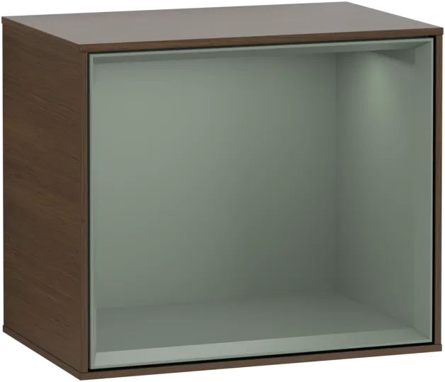 VILLEROY BOCH Policový modul Finion, s osvětlením, 418 x 356 x 270 mm, ořechová dýha / olivově matný lak #F580GMGN