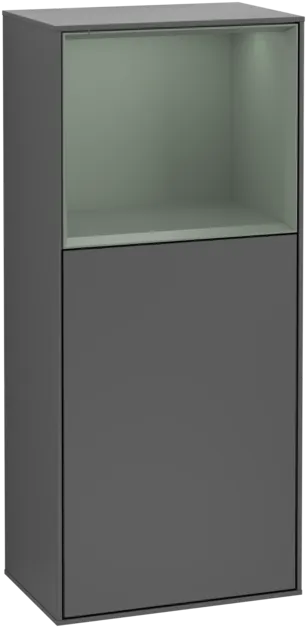 VILLEROY BOCH Boční skříňka Finion, s osvětlením, 1 dveře, 418 x 936 x 270 mm, antracitový matný lak / olivový matný lak #F510GMGK