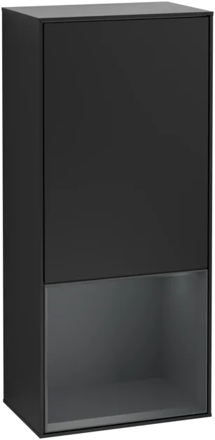 VILLEROY BOCH Boční skříňka Finion, s osvětlením, 1 dveře, 418 x 936 x 270 mm, černý matný lak / půlnoční modrý matný lak #F550HGPD