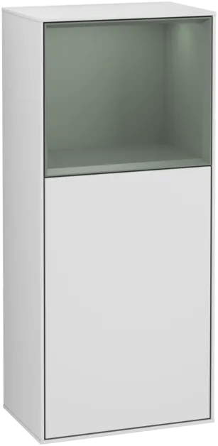 VILLEROY BOCH Boční skříňka Finion, s osvětlením, 1 dveře, 418 x 936 x 270 mm, bílý matný lak / olivový matný lak #F510GMMT