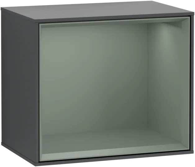VILLEROY BOCH Policový modul Finion, s osvětlením, 418 x 356 x 270 mm, půlnočně modrý matný lak / olivový matný lak #F580GMHG