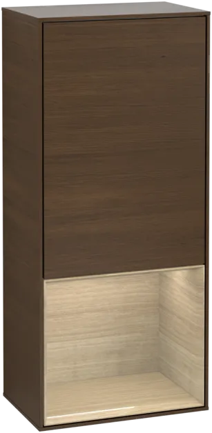 VILLEROY BOCH Boční skříňka Finion, s osvětlením, 1 dvířka, 418 x 936 x 270 mm, ořechová dýha / dubová dýha #F540PCGN