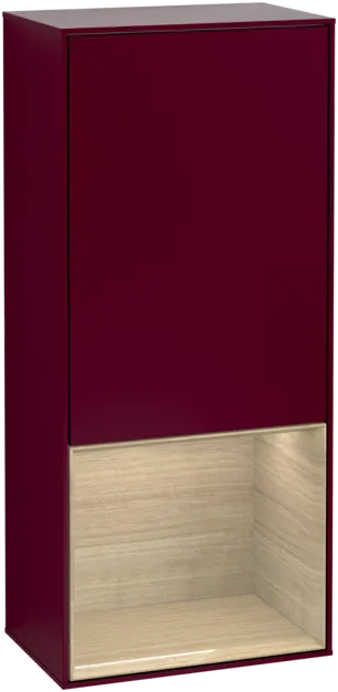 VILLEROY BOCH Boční skříňka Finion, s osvětlením, 1 dvířka, 418 x 936 x 270 mm, matný lak Peony / dubová dýha #F540PCHB