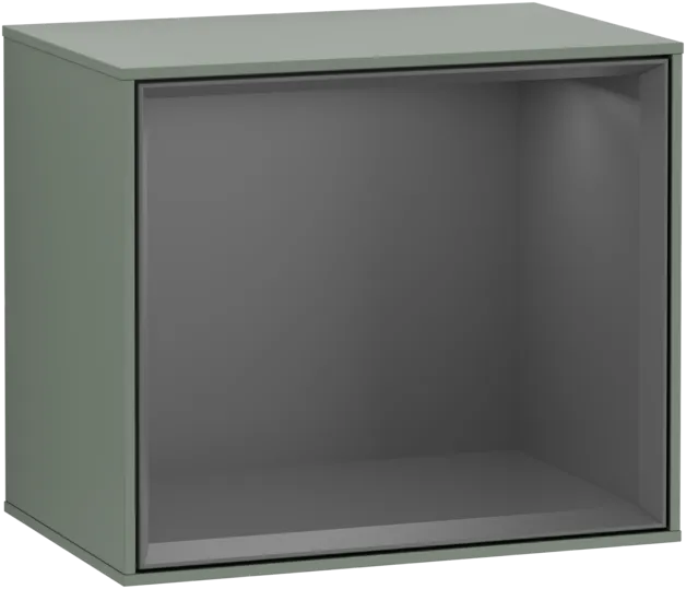 VILLEROY BOCH Regálový modul Finion, s osvětlením, 418 x 356 x 270 mm, olivový matný lak / antracitový matný lak #F580GKGM