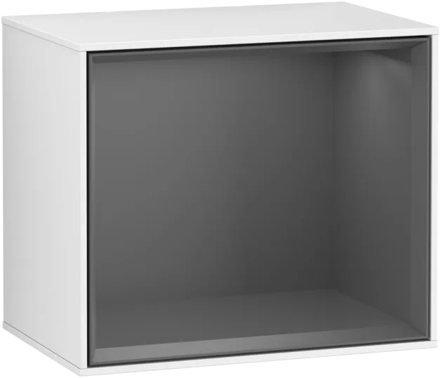 VILLEROY BOCH Regálový modul Finion, s osvětlením, 418 x 356 x 270 mm, lesklý bílý lak / antracitový matný lak #F580GKGF