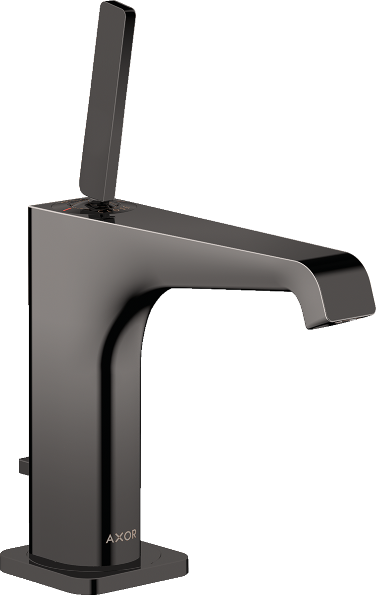 HANSGROHE AXOR Citterio E jednopáková umyvadlová baterie 130 s vytahovací rukojetí a výsuvným odpadem #36100330 - leštěný černý chrom