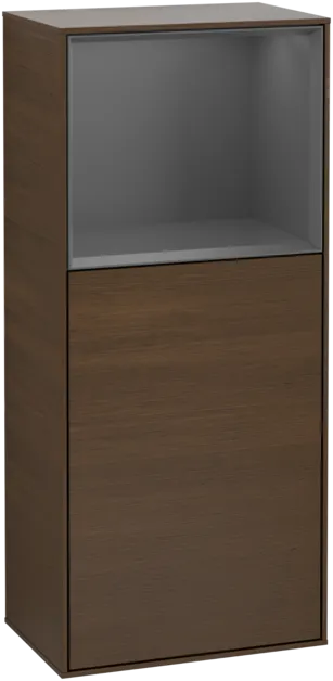 VILLEROY BOCH Boční skříňka Finion, s osvětlením, 1 dvířka, 418 x 936 x 270 mm, ořechová dýha / antracitový matný lak #F510GKGN
