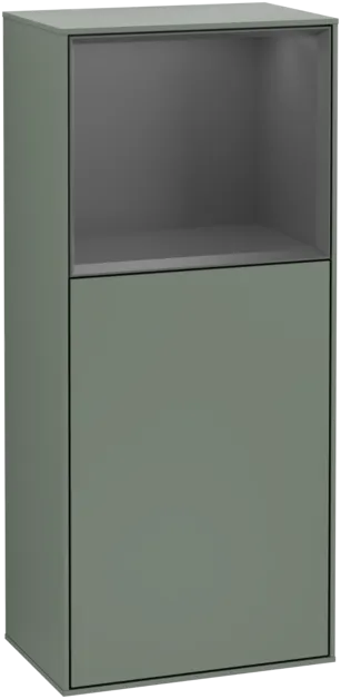 VILLEROY BOCH Boční skříňka Finion, s osvětlením, 1 dveře, 418 x 936 x 270 mm, olivový matný lak / antracitový matný lak #F510GKGM