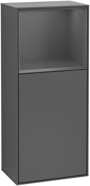 VILLEROY BOCH Boční skříňka Finion, s osvětlením, 1 dvířka, 418 x 936 x 270 mm, antracit matný lak / antracit matný lak #F510GKGK