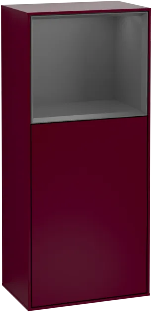 VILLEROY BOCH Boční skříňka Finion, s osvětlením, 1 dvířka, 418 x 936 x 270 mm, matný lak Peony / matný antracitový lak #F510GKHB
