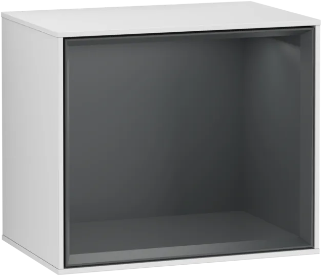 VILLEROY BOCH Policový modul Finion, s osvětlením, 418 x 356 x 270 mm, bílý matný lak / půlnoční modrý matný lak #F580HGMT
