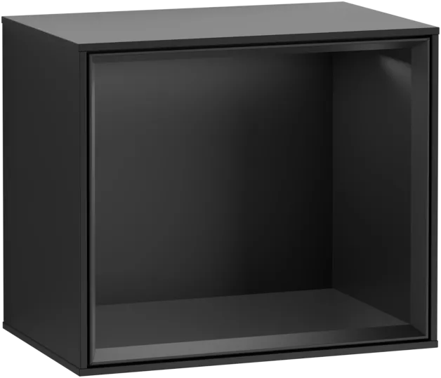 VILLEROY BOCH Policový modul Finion, s osvětlením, 418 x 356 x 270 mm, černý matný lak / černý matný lak #F580PDPD
