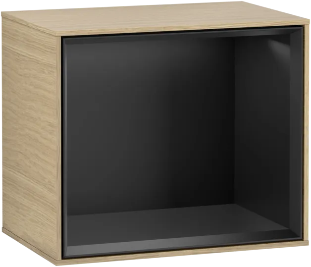 VILLEROY BOCH Policový modul Finion, s osvětlením, 418 x 356 x 270 mm, dubová dýha / černý matný lak #F580PDPC