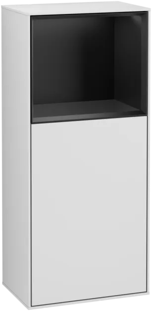 VILLEROY BOCH Boční skříňka Finion, s osvětlením, 1 dveře, 418 x 936 x 270 mm, bílý matný lak / černý matný lak #F500PDMT