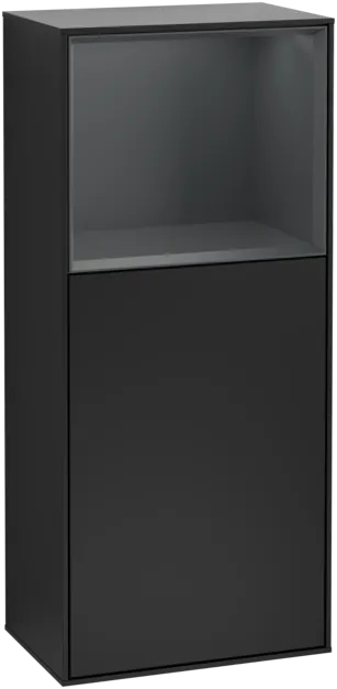 VILLEROY BOCH Boční skříňka Finion, s osvětlením, 1 dveře, 418 x 936 x 270 mm, černý matný lak / půlnoční modrý matný lak #F510HGPD