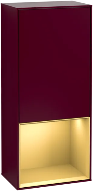 VILLEROY BOCH Boční skříňka Finion, s osvětlením, 1 dvířka, 418 x 936 x 270 mm, matný lak Peony / matný zlatý lak #F540HFHB