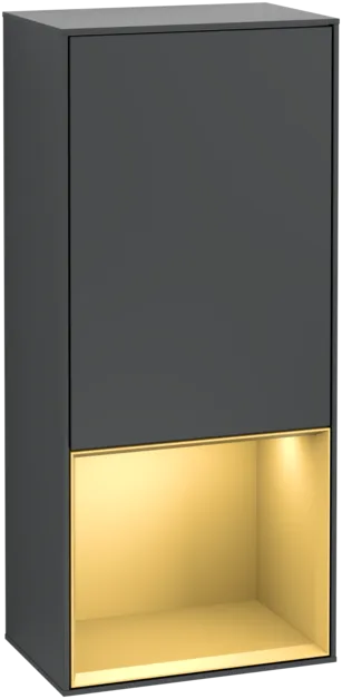 VILLEROY BOCH Boční skříňka Finion, s osvětlením, 1 dvířka, 418 x 936 x 270 mm, Midnight Blue Matt Lacquer / Gold Matt Lacquer #F540HFHG