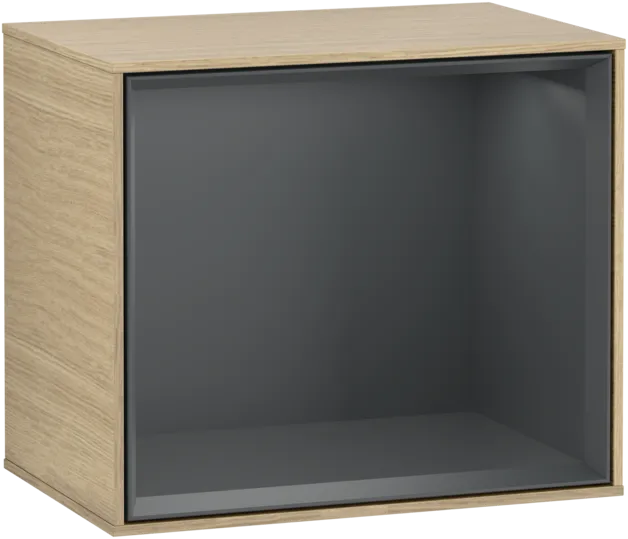 VILLEROY BOCH Policový modul Finion, s osvětlením, 418 x 356 x 270 mm, dubová dýha / půlnočně modrý matný lak #F580HGPC