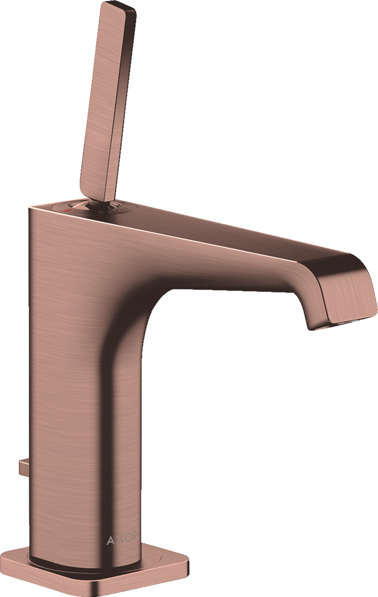 HANSGROHE Jednopáková umyvadlová baterie AXOR Citterio E 130 s vytahovací rukojetí a výsuvným odpadem #36100310 - Brushed Red Gold