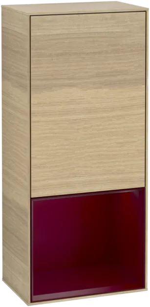 VILLEROY BOCH Boční skříňka Finion, s osvětlením, 1 dvířka, 418 x 936 x 270 mm, dubová dýha / matný lak Peony #F550HBPC