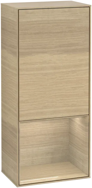 VILLEROY BOCH Boční skříňka Finion, s osvětlením, 1 dvířka, 418 x 936 x 270 mm, Dubová dýha / Dubová dýha #F540PCPC