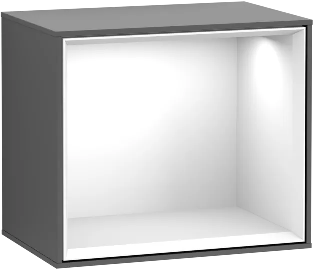 VILLEROY BOCH Regálový modul Finion, s osvětlením, 418 x 356 x 270 mm, antracitový matný lak / lesklý bílý lak #F580GFGK