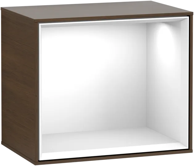 VILLEROY BOCH Policový modul Finion, s osvětlením, 418 x 356 x 270 mm, ořechová dýha / lesklý bílý lak #F580GFGN