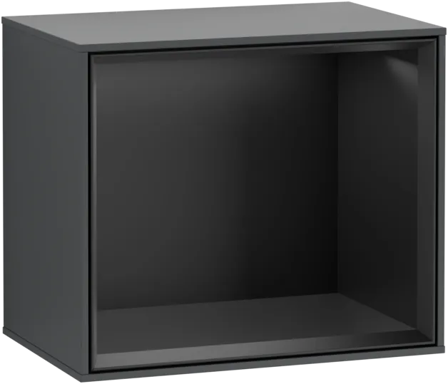 VILLEROY BOCH Policový modul Finion, s osvětlením, 418 x 356 x 270 mm, půlnočně modrý matný lak / černý matný lak #F580PDHG