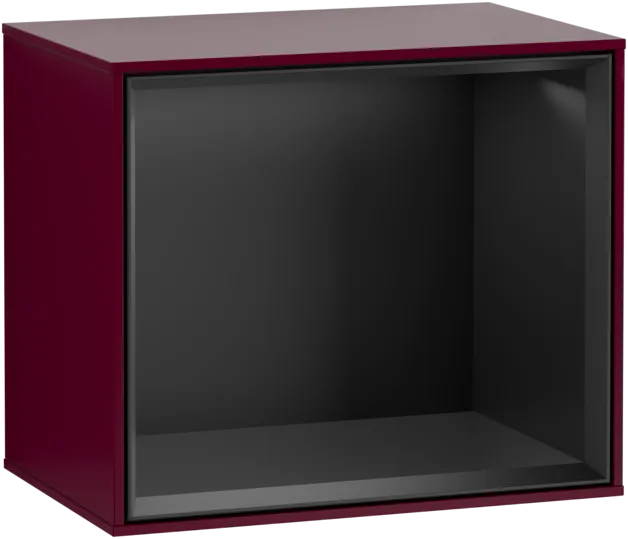 VILLEROY BOCH Policový modul Finion, s osvětlením, 418 x 356 x 270 mm, matný lak Pivoňka / černý matný lak #F580PDHB