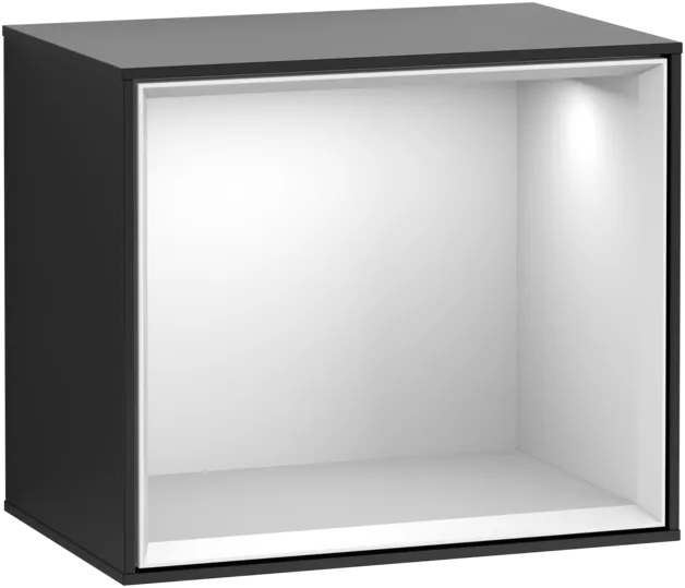 VILLEROY BOCH Policový modul Finion, s osvětlením, 418 x 356 x 270 mm, černý matný lak / bílý matný lak #F580MTPD