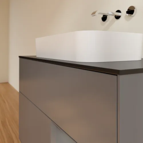 VILLEROY BOCH Toaletní skříňka Finion, s osvětlením, 2 výsuvy, 1000 x 603 x 501 mm, antracit matný lak / antracit matný lak / sklo černé matné #F662GKGK, obrázek 6