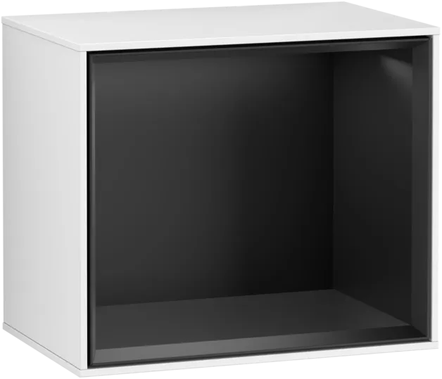 VILLEROY BOCH Policový modul Finion, s osvětlením, 418 x 356 x 270 mm, lesklý bílý lak / černý matný lak #F580PDGF