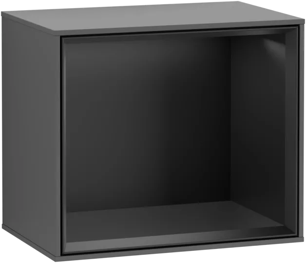VILLEROY BOCH Policový modul Finion, s osvětlením, 418 x 356 x 270 mm, antracitový matný lak / černý matný lak #F580PDGK