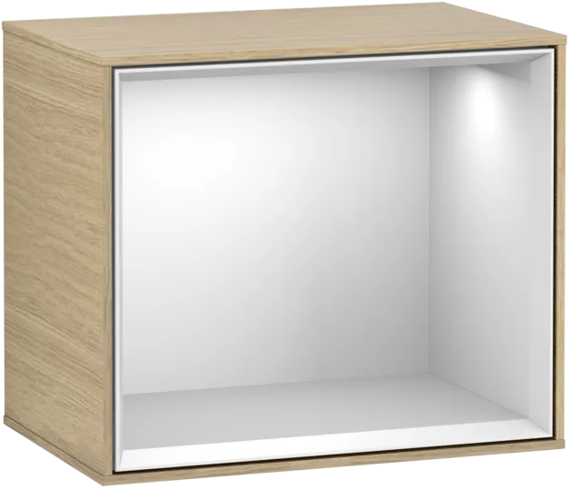 VILLEROY BOCH Policový modul Finion, s osvětlením, 418 x 356 x 270 mm, dubová dýha / bílý matný lak #F580MTPC