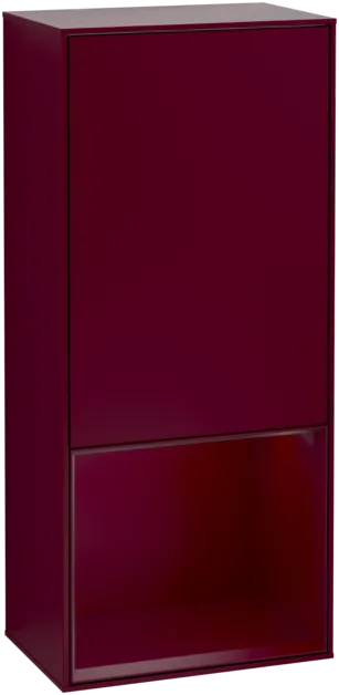 VILLEROY BOCH Boční skříňka Finion, s osvětlením, 1 dvířka, 418 x 936 x 270 mm, Peony Matt Lacquer / Peony Matt Lacquer #F540HBHB