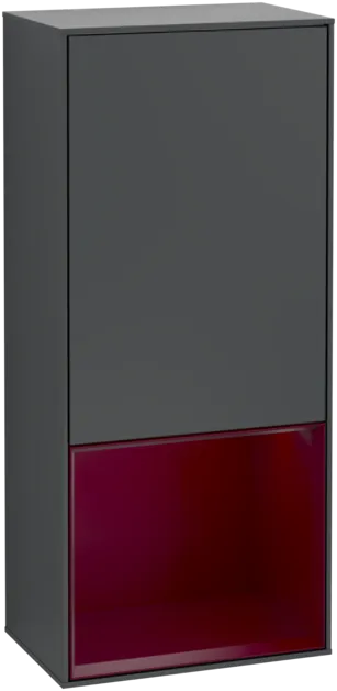 VILLEROY BOCH Boční skříňka Finion, s osvětlením, 1 dveře, 418 x 936 x 270 mm, Midnight Blue Matt Lacquer / Peony Matt Lacquer #F540HBHG