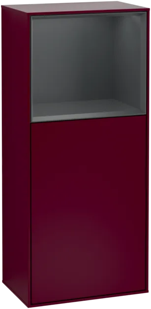 VILLEROY BOCH Boční skříňka Finion, s osvětlením, 1 dvířka, 418 x 936 x 270 mm, matný lak Peony / matný lak Midnight Blue #F510HGHB