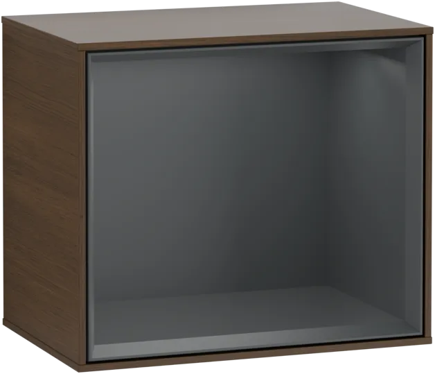 VILLEROY BOCH Policový modul Finion, s osvětlením, 418 x 356 x 270 mm, ořechová dýha / půlnočně modrý matný lak #F580HGGN