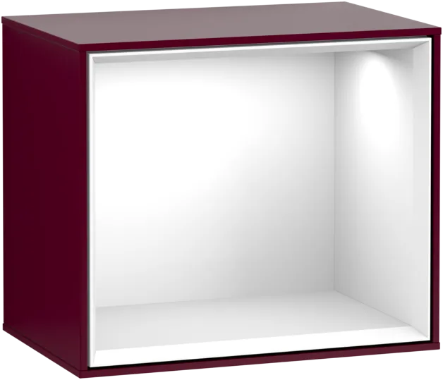 VILLEROY BOCH Policový modul Finion, s osvětlením, 418 x 356 x 270 mm, matný lak Peony / lesklý bílý lak #F580GFHB