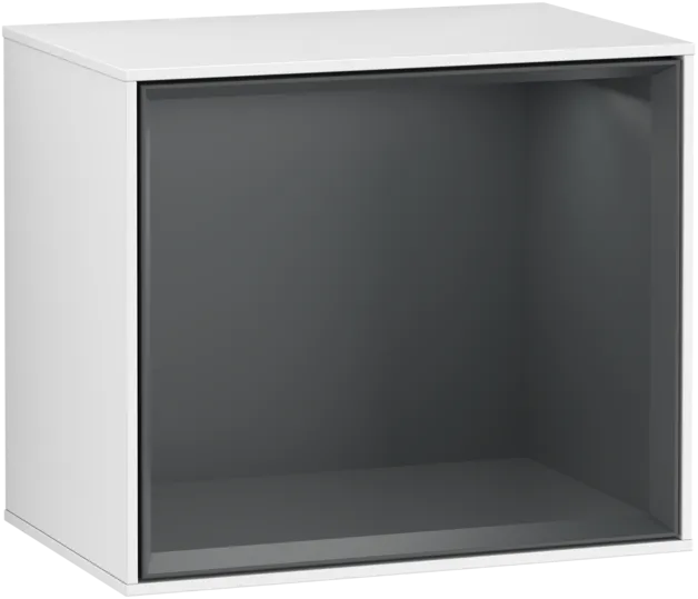 VILLEROY BOCH Policový modul Finion, s osvětlením, 418 x 356 x 270 mm, lesklý bílý lak / půlnočně modrý matný lak #F580HGGF