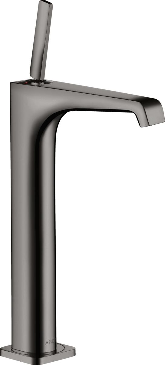 HANSGROHE AXOR Citterio E jednopáková umyvadlová baterie 250 s kolíkovou rukojetí pro umyvadla na desku s výsuvným odpadem #36104330 - leštěný černý chrom