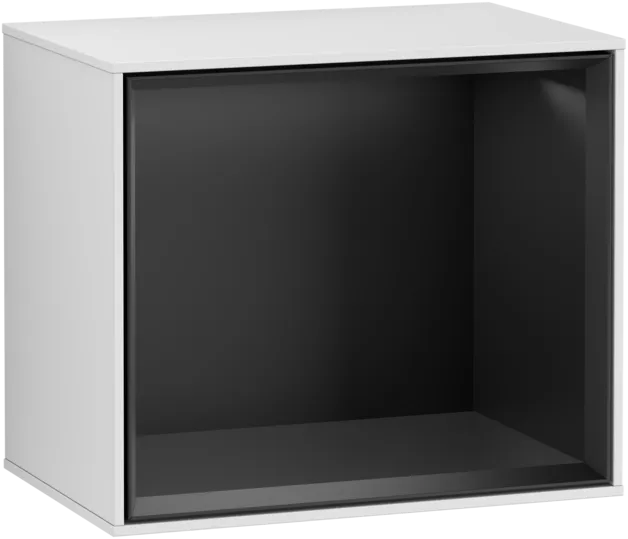 VILLEROY BOCH Policový modul Finion, s osvětlením, 418 x 356 x 270 mm, bílý matný lak / černý matný lak #F580PDMT