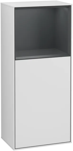 VILLEROY BOCH Boční skříňka Finion, s osvětlením, 1 dveře, 418 x 936 x 270 mm, bílý matný lak / půlnoční modrý matný lak #F510HGMT