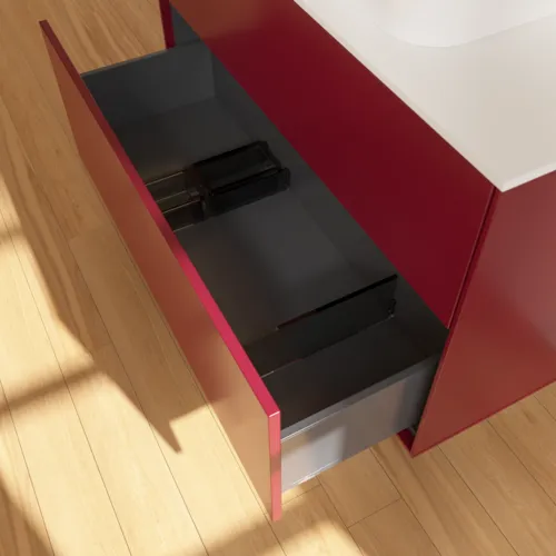 VILLEROY BOCH Toaletní skříňka Finion, 2 výsuvy, 1000 x 603 x 501 mm, Peony Matt Lacquer / Glass White Matt #F64100HB, obrázek 6