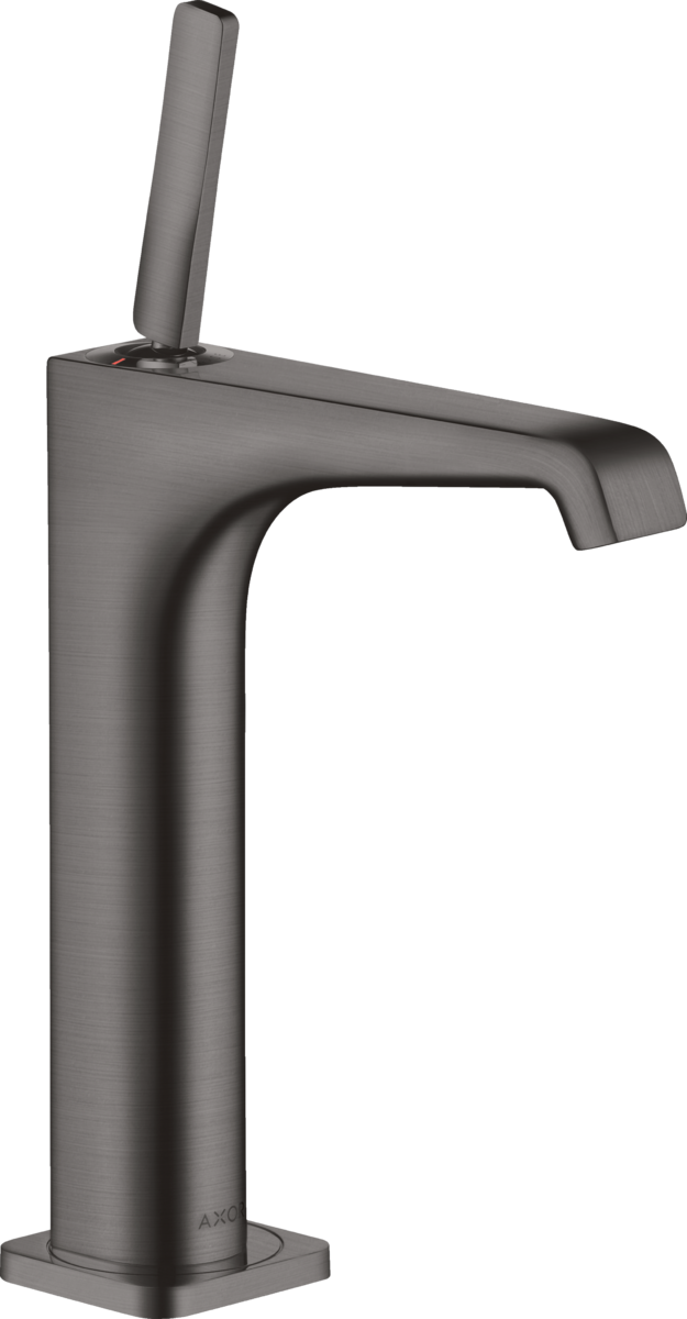HANSGROHE AXOR Citterio E Páková umyvadlová baterie 190 s kolíkovou rukojetí, pro umyvadlové mísy, s odtokovou soupravou #36103340 - kartáčovaný černý chrom