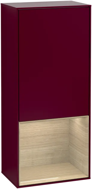 VILLEROY BOCH Boční skříňka Finion, s osvětlením, 1 dvířka, 418 x 936 x 270 mm, matný lak Peony / dubová dýha #F550PCHB