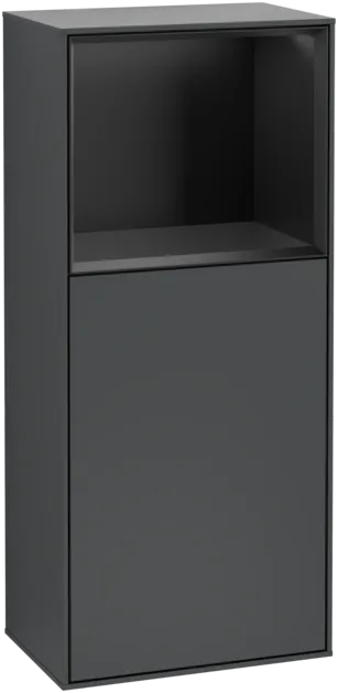 VILLEROY BOCH Boční skříňka Finion, s osvětlením, 1 dveře, 418 x 936 x 270 mm, Midnight Blue Matt Lacquer / Black Matt Lacquer #F510PDHG