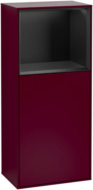 VILLEROY BOCH Boční skříňka Finion, s osvětlením, 1 dvířka, 418 x 936 x 270 mm, matný lak Peony / černý matný lak #F510PDHB